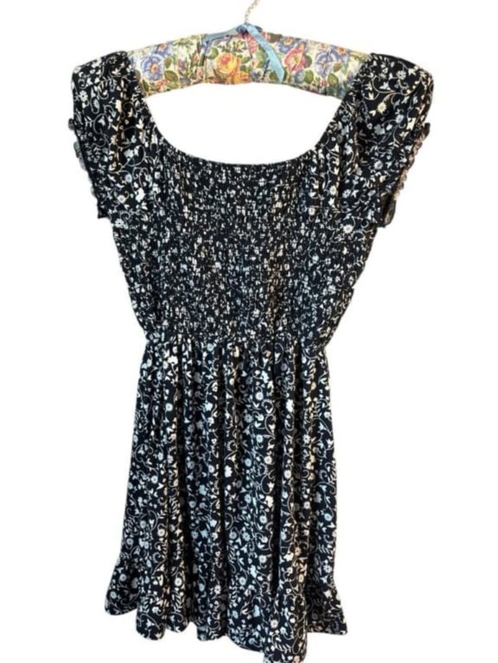 Smocked Floral Mini Dress